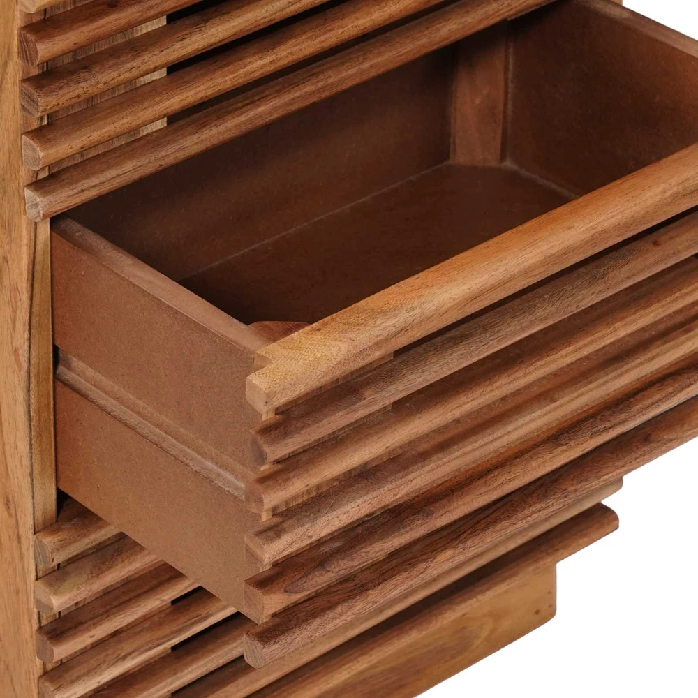 Rankų darbo naktinė spintelė Teak medžio rudas 40 x 30 x 60 cm