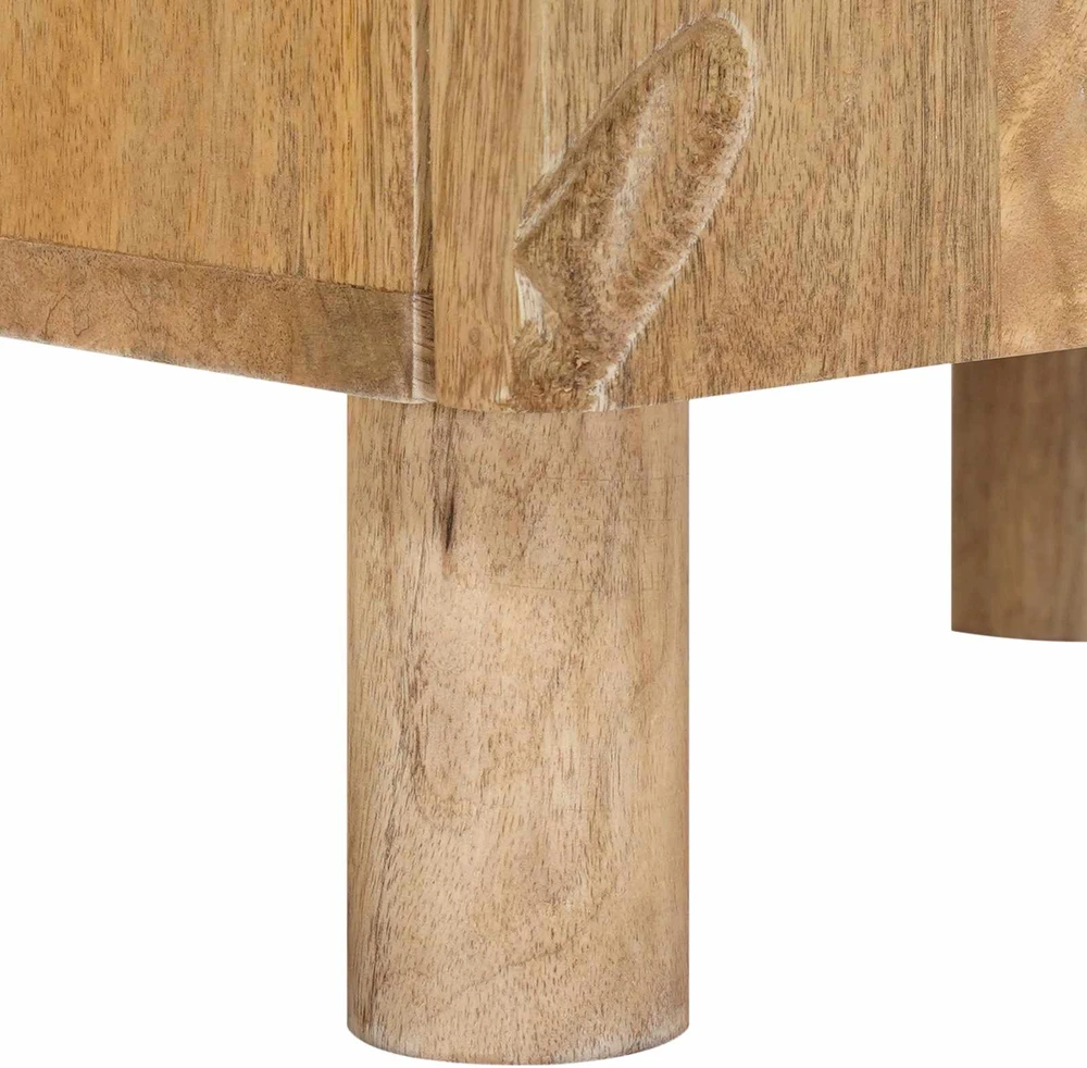 Rankų darbo naktinė spintelė Teak medžio rudas 40 x 30 x 45 cm