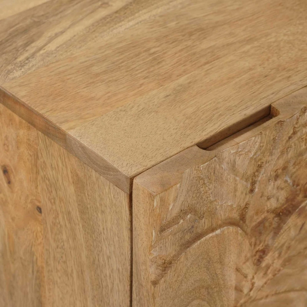 Rankų darbo naktinė spintelė Teak medžio rudas 40 x 30 x 45 cm