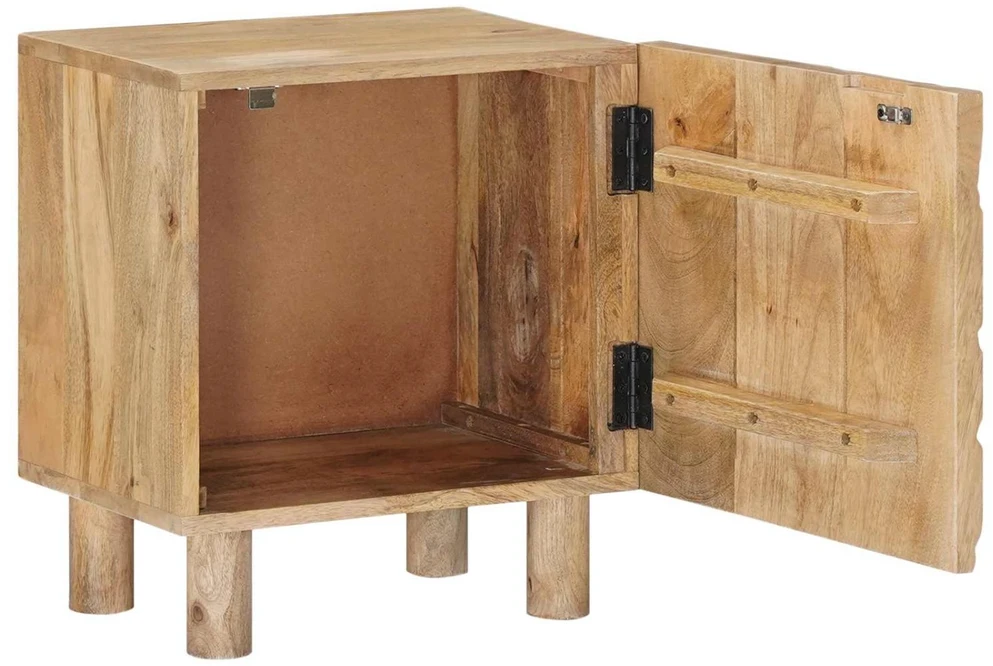 Rankų darbo naktinė spintelė Teak medžio rudas 40 x 30 x 45 cm