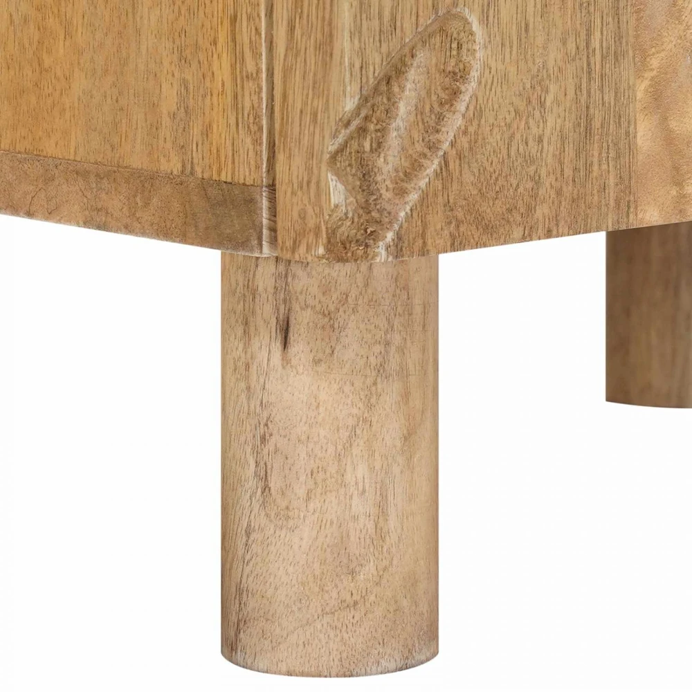 Rankų darbo naktinė spintelė Teak medžio rudas 40 x 30 x 45 cm