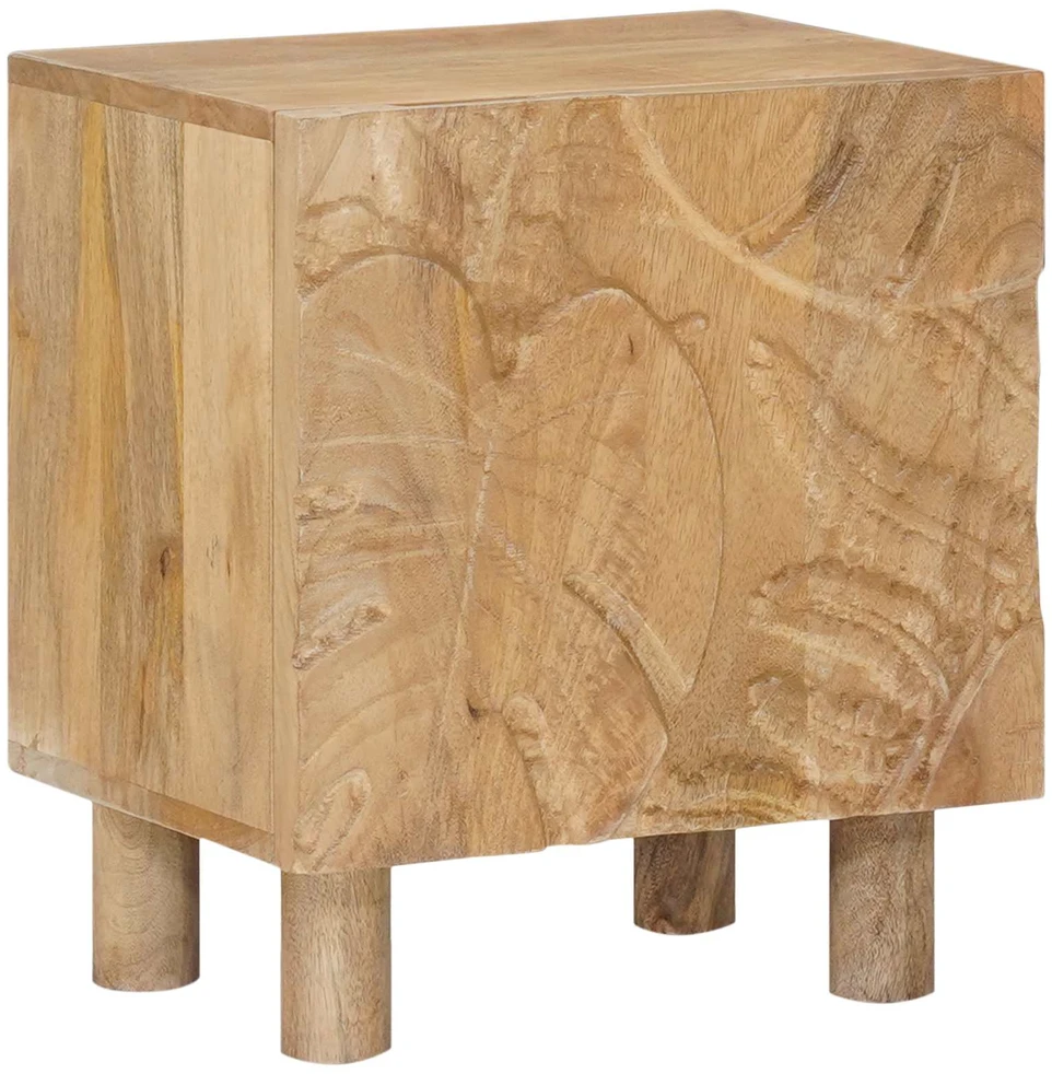 Rankų darbo naktinė spintelė Teak medžio rudas 40 x 30 x 45 cm