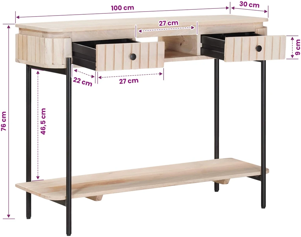 Rankų darbo pabaigos stalas Balta 100 x 30 x 76 cm