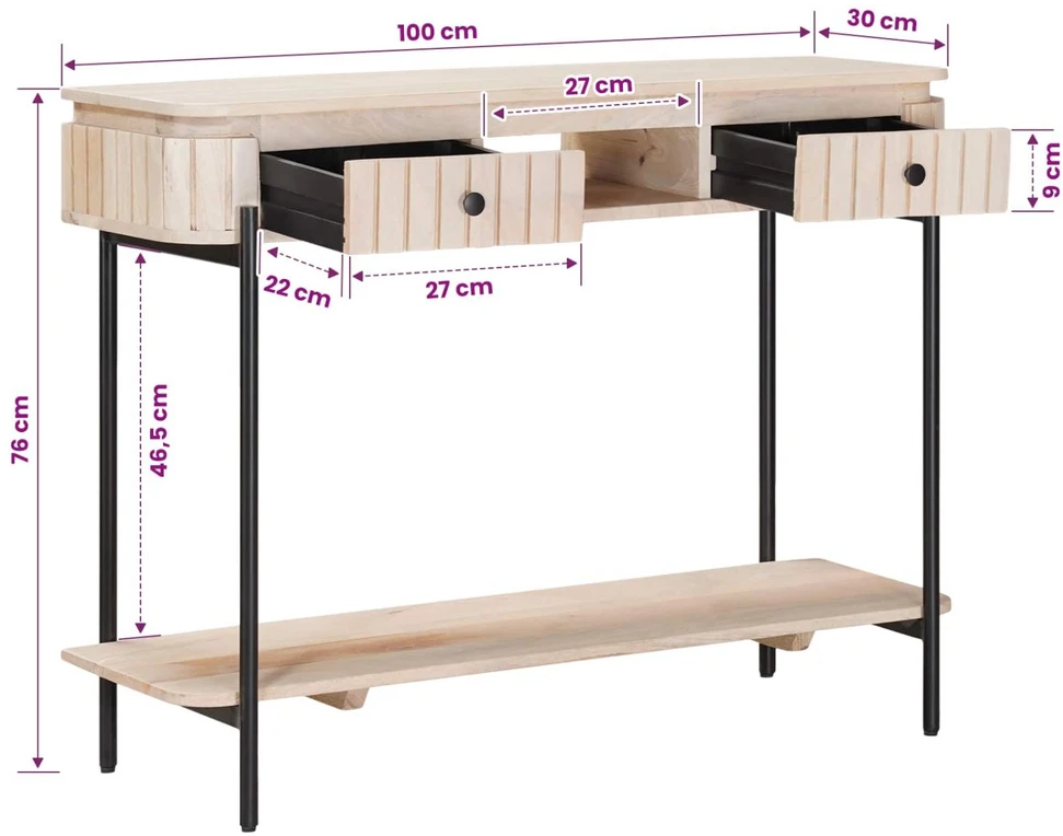 Rankų darbo pabaigos stalas Balta 100 x 30 x 76 cm