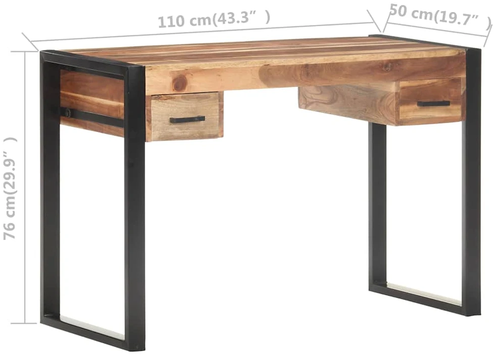 Rašomasis stalas, 110x50x76 cm, medienos masyvas