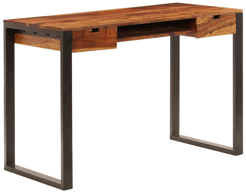 Rašomasis stalas, 110x55x78cm, rausv. dalb. med. mas. ir plien.