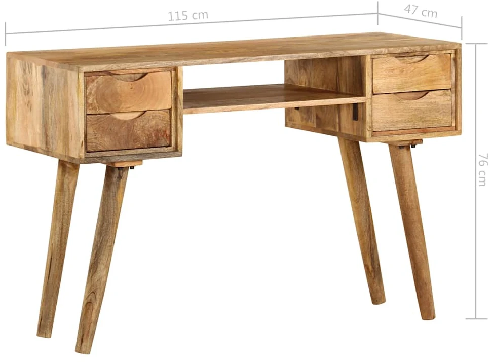 Rašomasis stalas, 115x47x76 cm, mango medienos masyvas