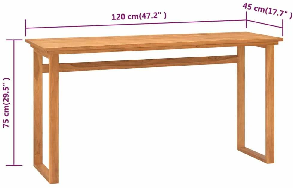 Rašomasis stalas, 120x45x75cm, tikmedžio medienos masyvas