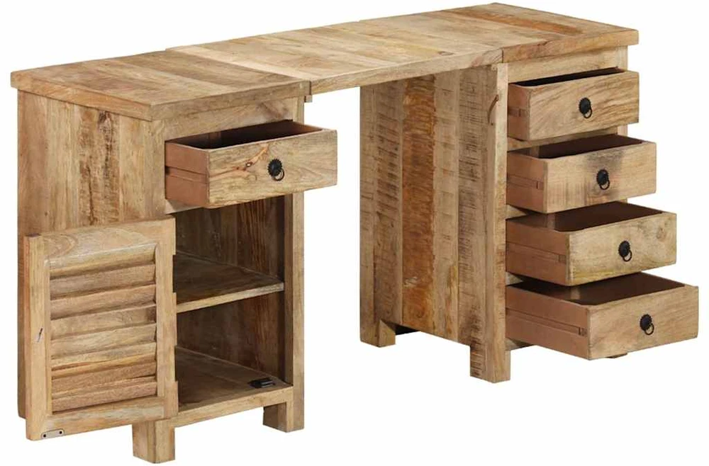Rašomasis stalas, 140x50x77cm, mango medienos masyvas