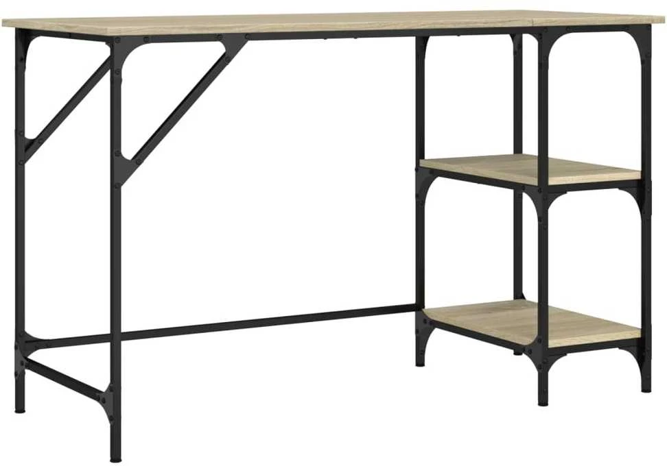 Rašomasis stalas, ąžuolo, 120x50x75cm, metalas/apdirbta mediena