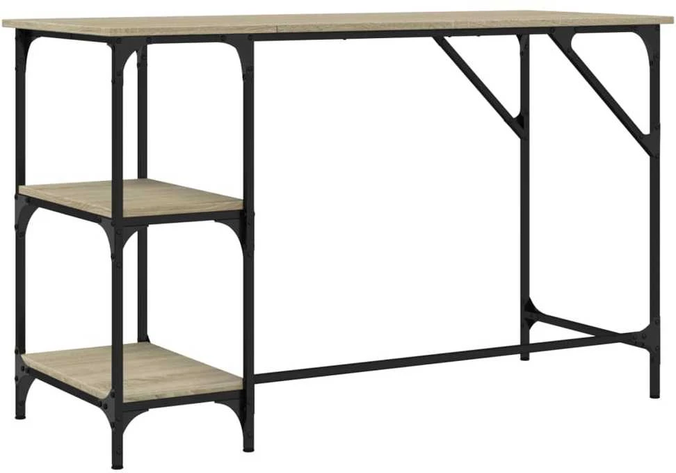 Rašomasis stalas, ąžuolo, 120x50x75cm, metalas/apdirbta mediena