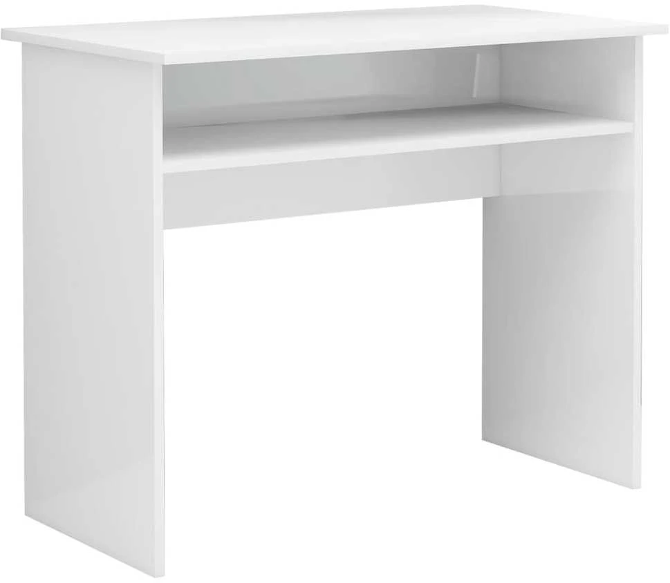 Rašomasis stalas, baltas, 90x50x74cm, apdirbta mediena, blizgus