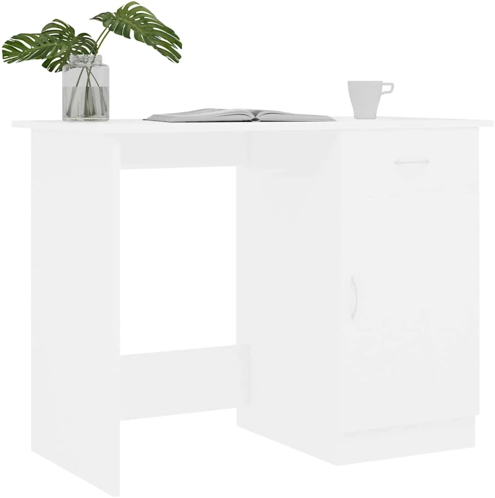 Rašomasis stalas, baltos spalvos, 100x50x76cm, apdirbta mediena