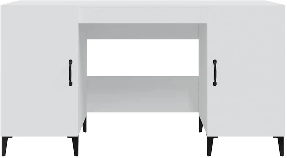 Rašomasis stalas, baltos spalvos, 140x50x75cm, apdirbta mediena