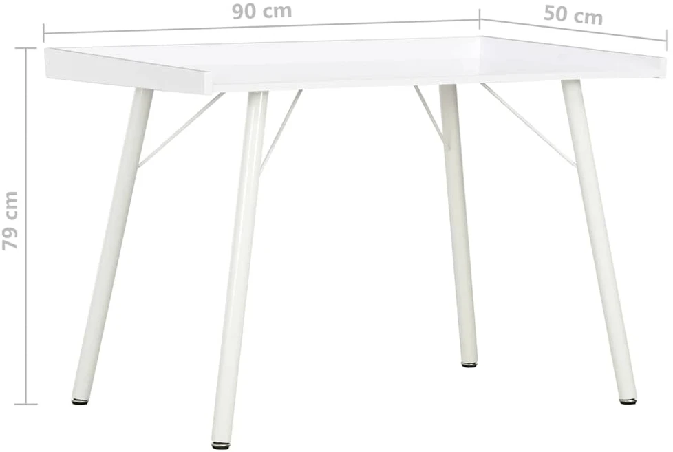 Rašomasis stalas, baltos spalvos, 90x50x79cm