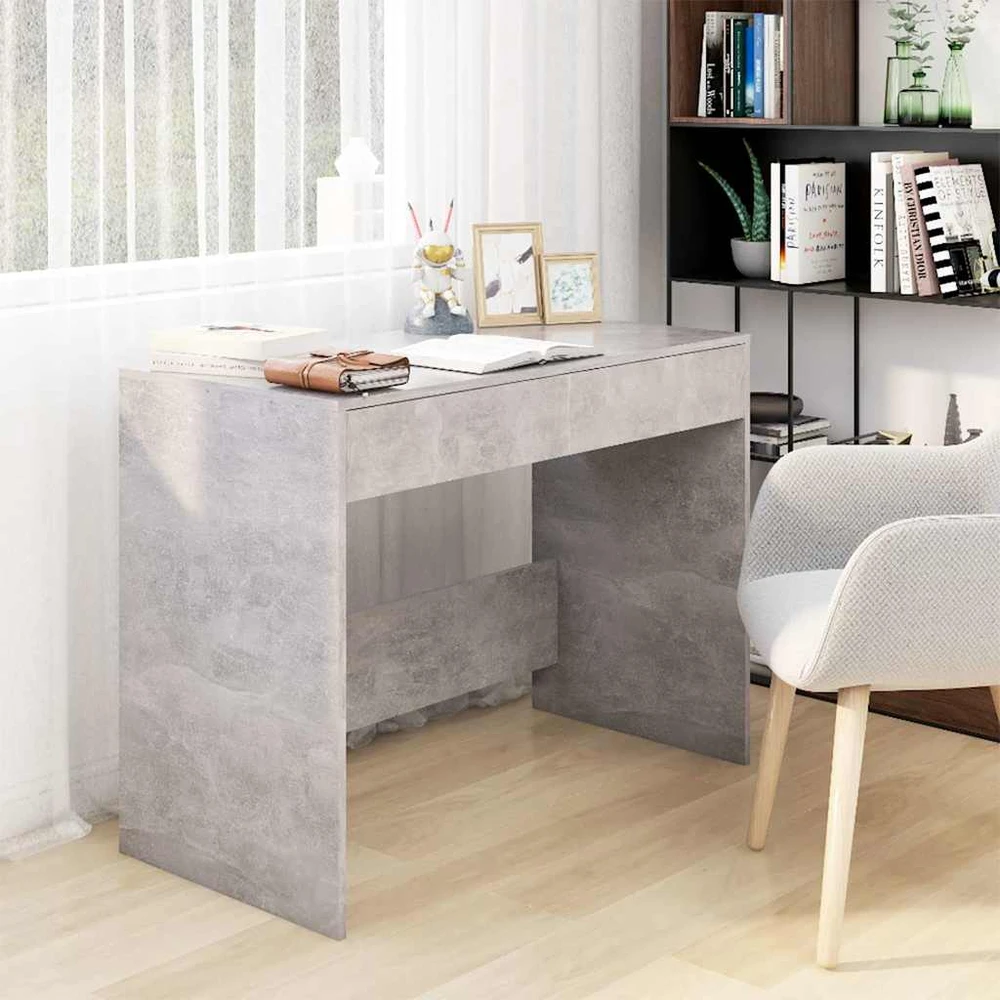 Rašomasis stalas, betono, 101x50x76,5cm, apdirbta mediena