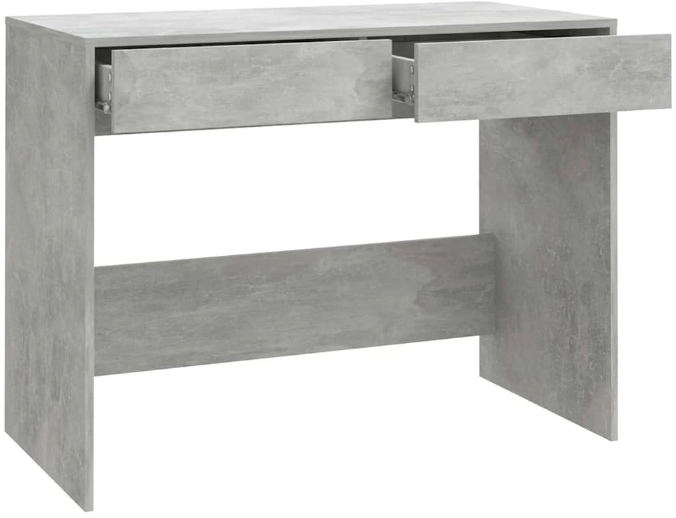 Rašomasis stalas, betono, 101x50x76,5cm, apdirbta mediena
