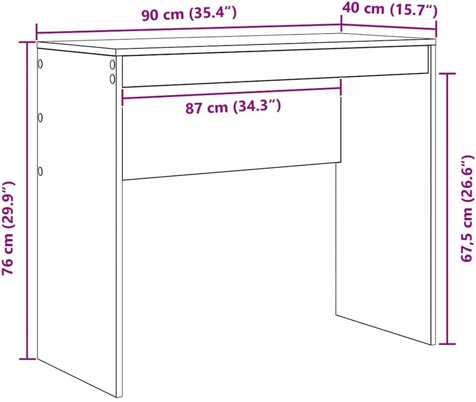 Stalas Betono pilka 90 x 40 x 76 cm