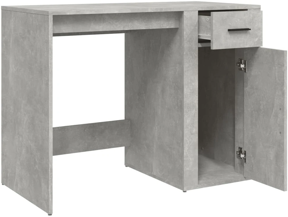 Rašomasis stalas, betono pilkas, 100x49x75cm, apdirbta mediena