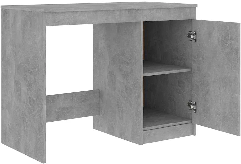 Rašomasis stalas, betono pilkas, 100x50x76cm, apdirbta mediena
