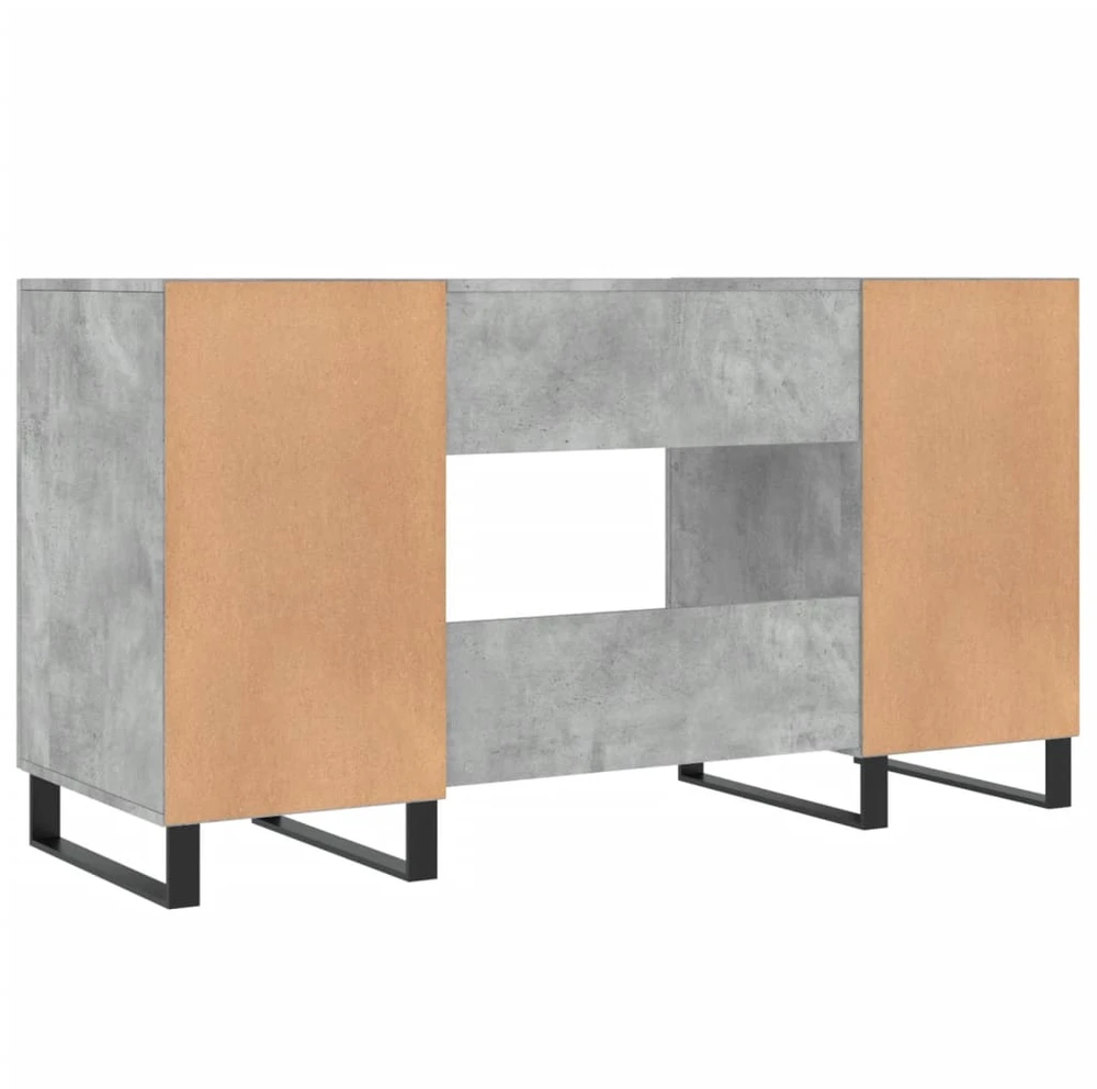 Rašomasis stalas, betono pilkas, 140x50x75cm, apdirbta mediena