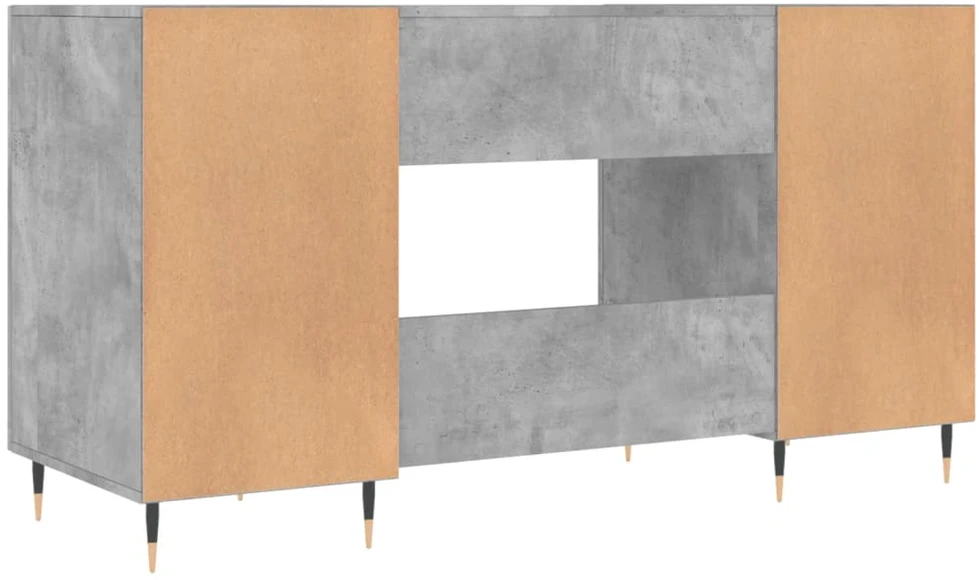 Rašomasis stalas, betono pilkas, 140x50x75cm, apdirbta mediena