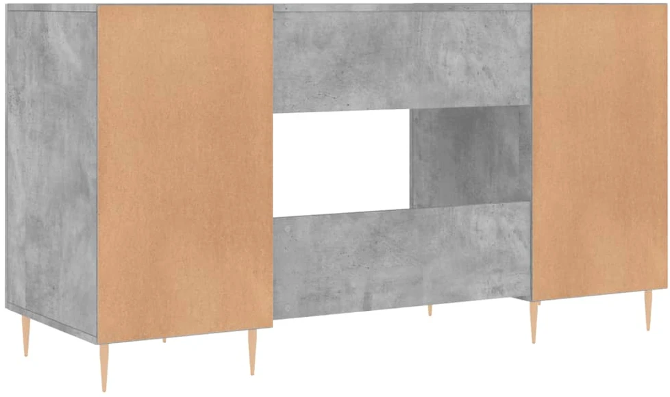 Rašomasis stalas, betono pilkas, 140x50x75cm, apdirbta mediena