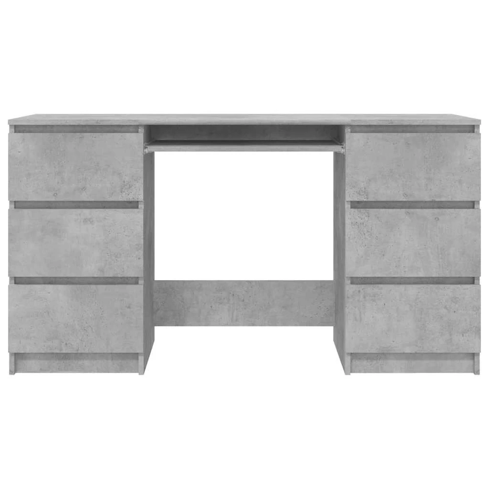 Rašomasis stalas, betono pilkas, 140x50x77cm, apdirbta mediena