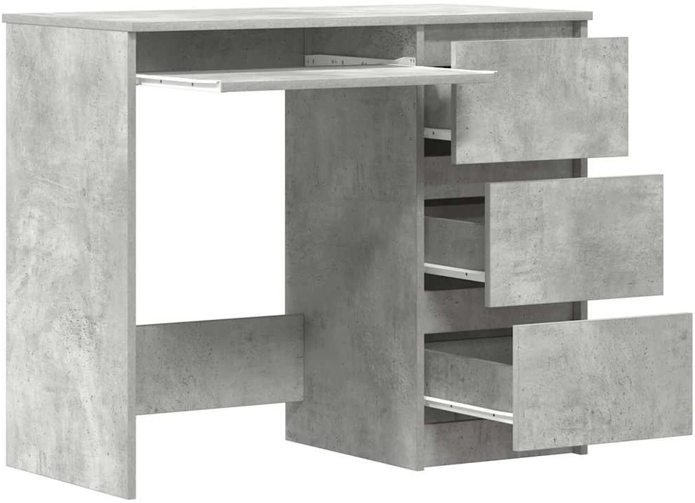 Rašomasis stalas, betono pilkas, 90x45x76cm, apdirbta mediena