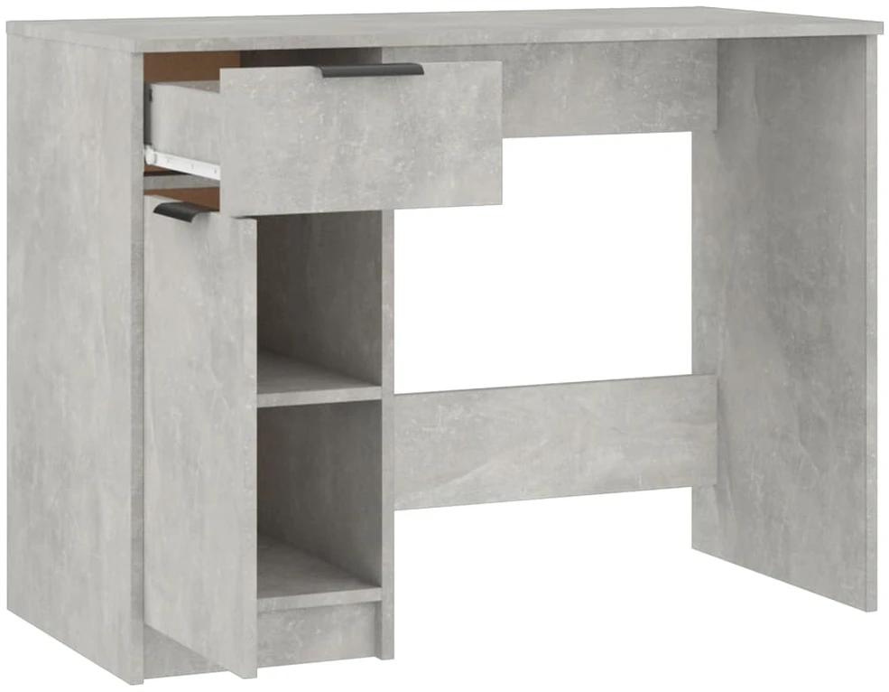Rašomasis stalas, betono pilkos spalvos, 100x50x75cm, mediena