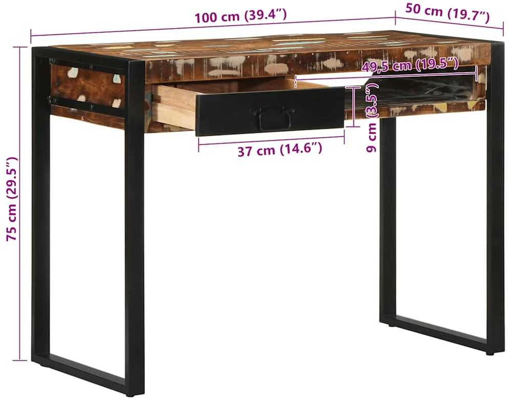 Rašomasis stalas Daugiaspalvis 100x50x75 cm