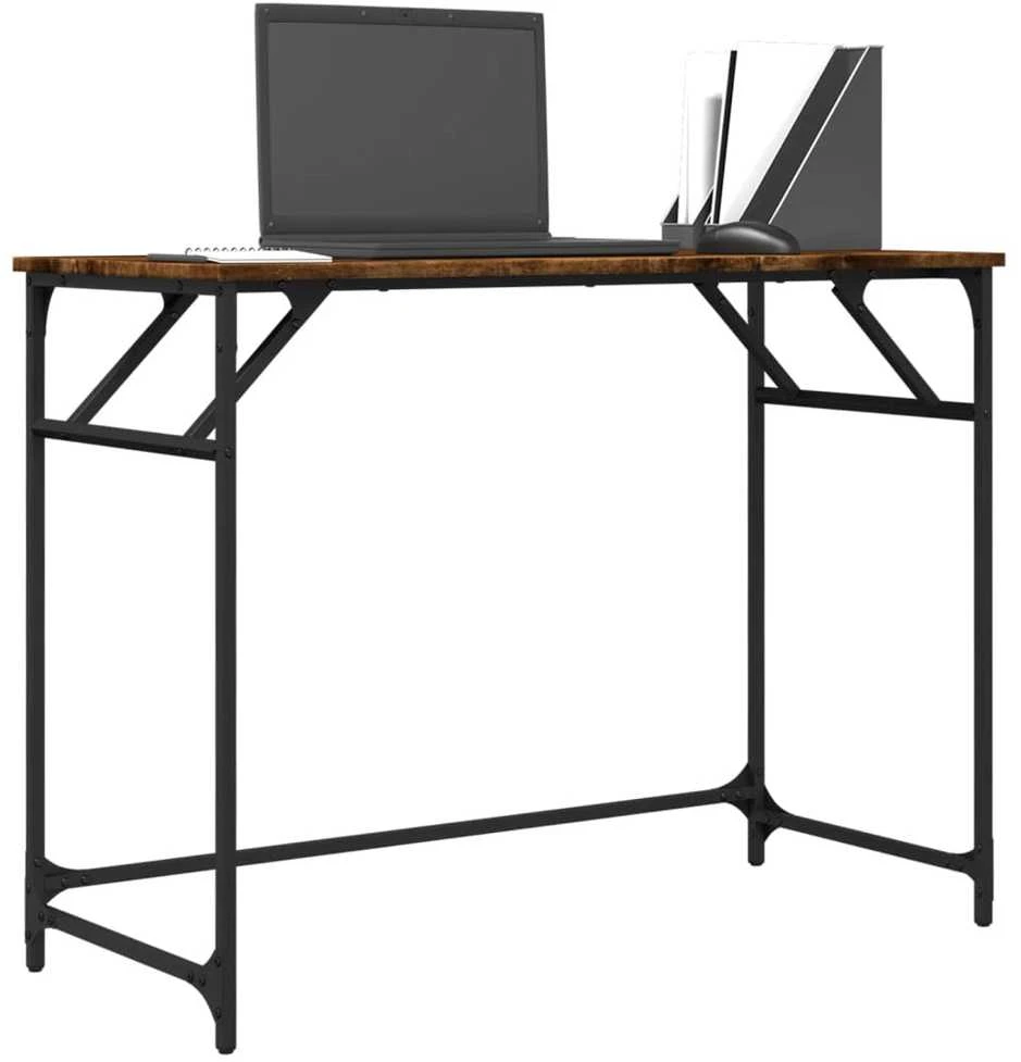Rašomasis stalas, dūminio ąžuolo, 100x45x76cm, mediena/plienas