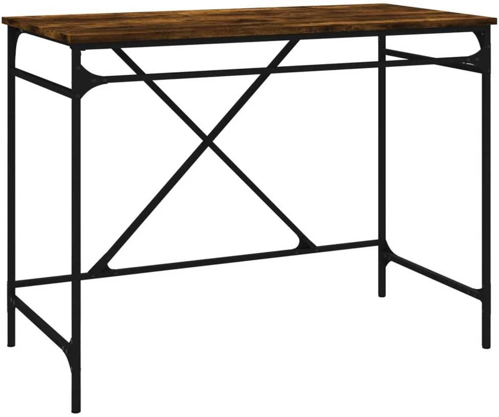 Rašomasis stalas, dūminio ąžuolo, 100x50x75cm, mediena/geležis
