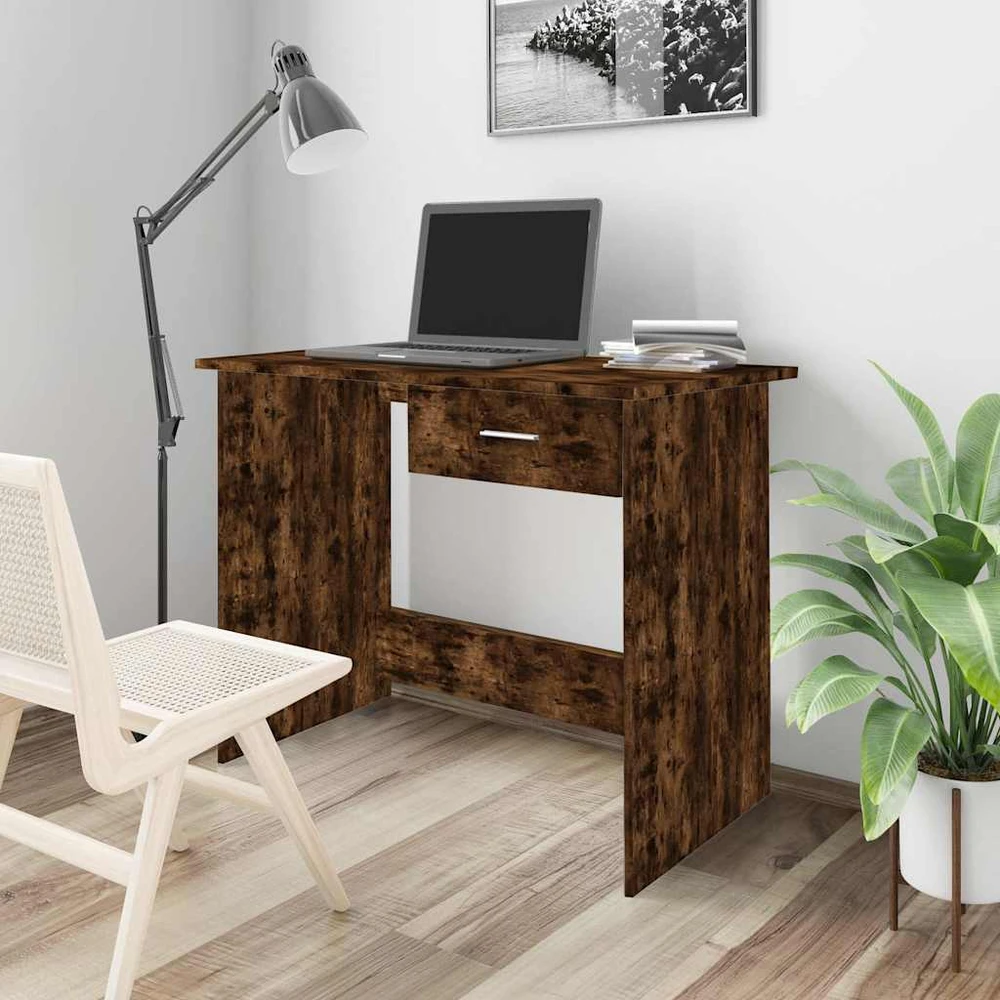 Rašomasis stalas, dūminio ąžuolo, 100x50x76cm, apdirbta mediena