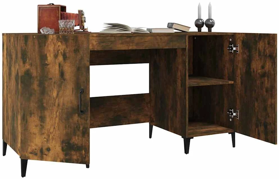 Rašomasis stalas, dūminio ąžuolo, 140x50x75cm, apdirbta mediena
