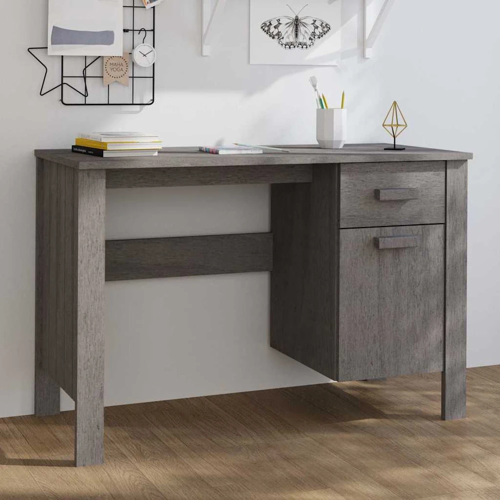 Rašomasis stalas HAMAR, šviesiai pilkas, 113x50x75cm, pušis