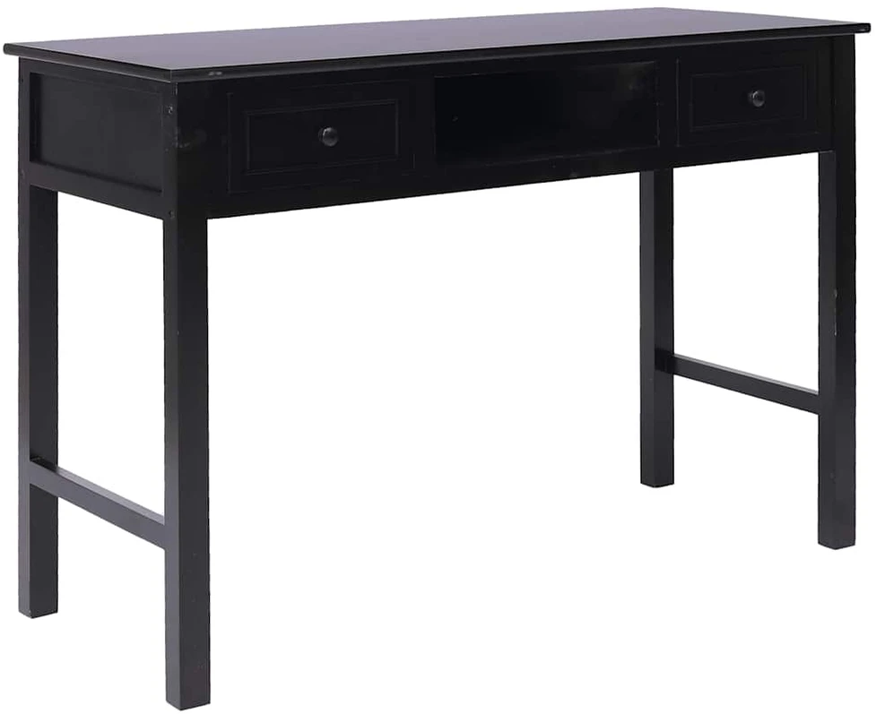 Rašomasis stalas, juodos spalvos, 110x45x76 cm, mediena