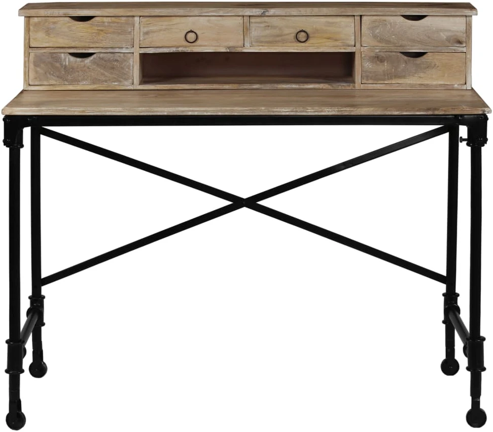 Rašomasis stalas, mango mediena ir plienas, 110x50x96cm