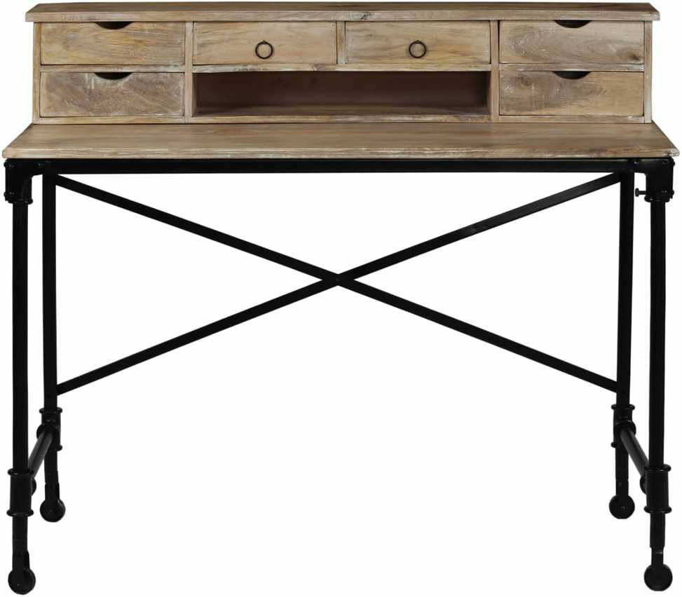 Rašomasis stalas, mango mediena ir plienas, 110x50x96cm