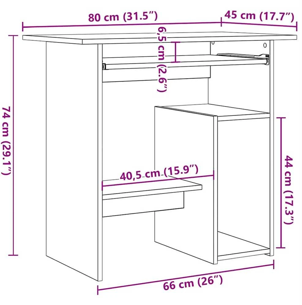 Rašomasis stalas, medienos, 80x45x74cm, apdirbta mediena