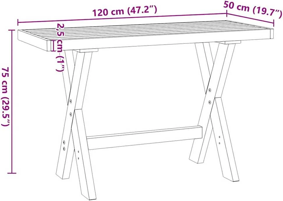 Rašomasis stalas, NOAIN, 120x50x75cm, medienos masyvas
