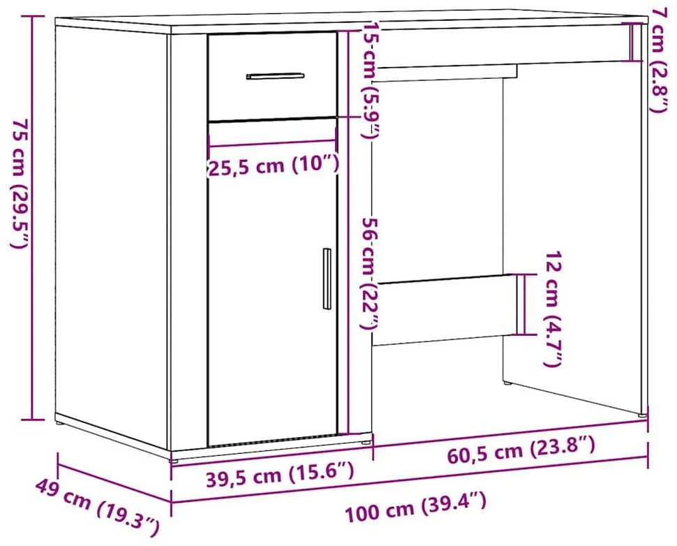 Rašomasis stalas Old Wood 100x49x75 cm Inžinierinė mediena