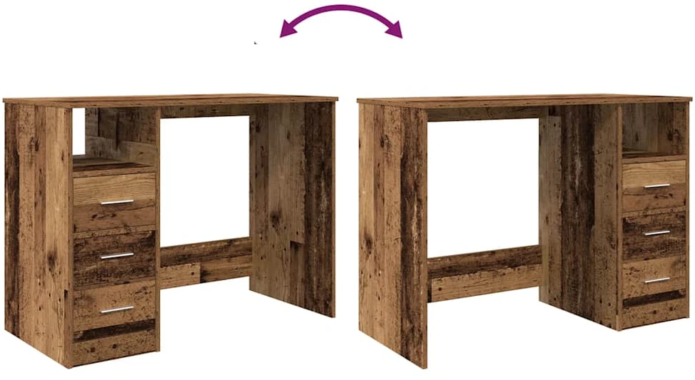 Rašomasis stalas sendintos medienos 102x50x76 cm apdirbta mediena