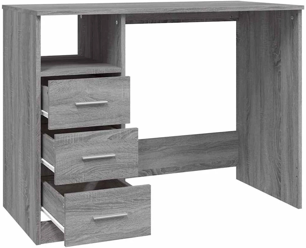 Rašomasis stalas, pilkas ąžuolo, 102x50x76cm, mediena