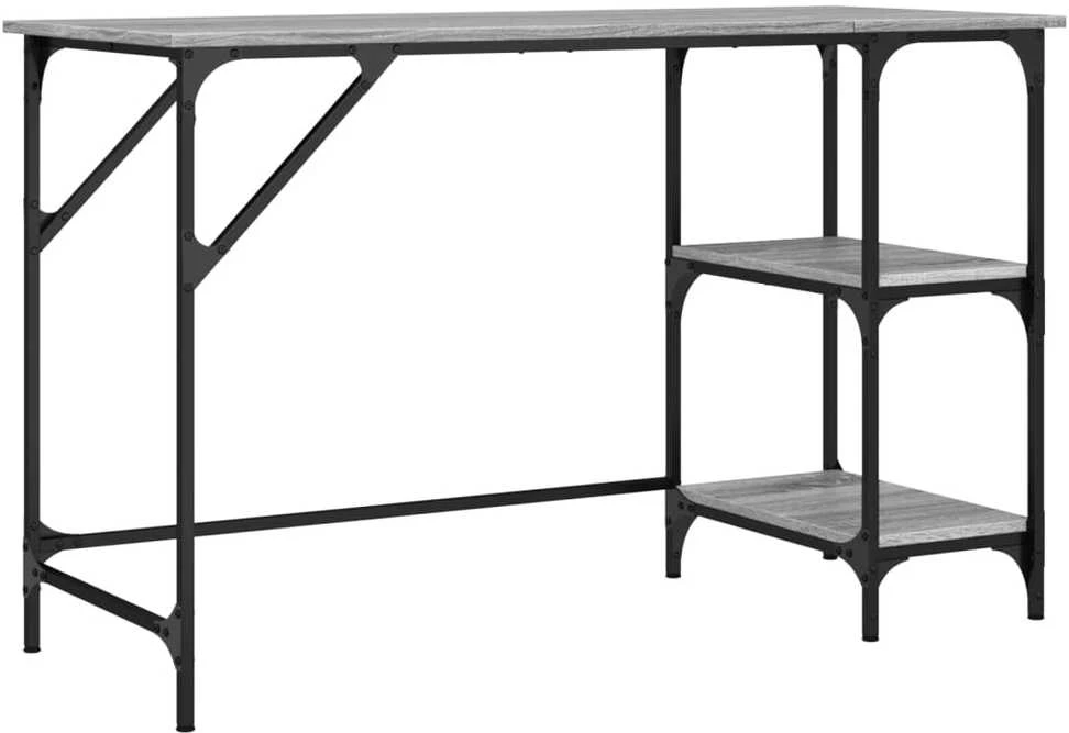 Rašomasis stalas, pilkas ąžuolo, 120x50x75cm, metalas/mediena