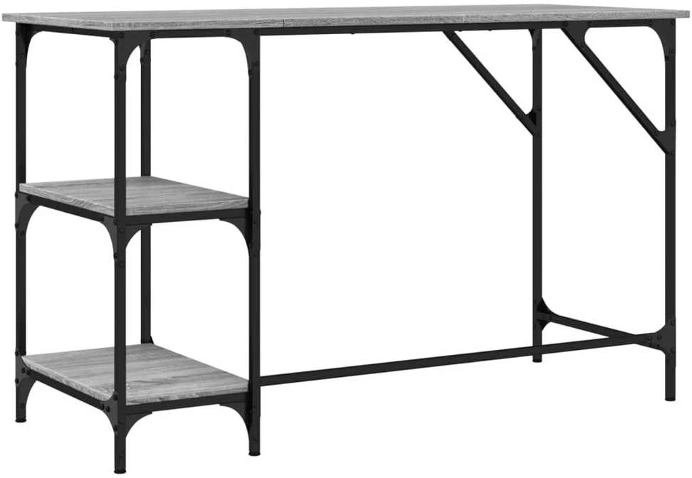 Rašomasis stalas, pilkas ąžuolo, 120x50x75cm, metalas/mediena