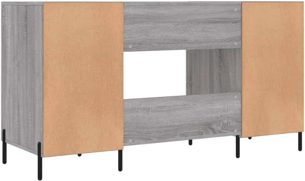 Rašomasis stalas, pilkas ąžuolo, 140x50x75cm, apdirbta mediena