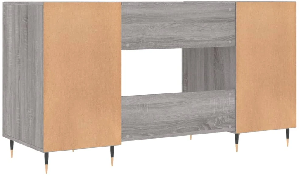 Rašomasis stalas, pilkas ąžuolo, 140x50x75cm, apdirbta mediena