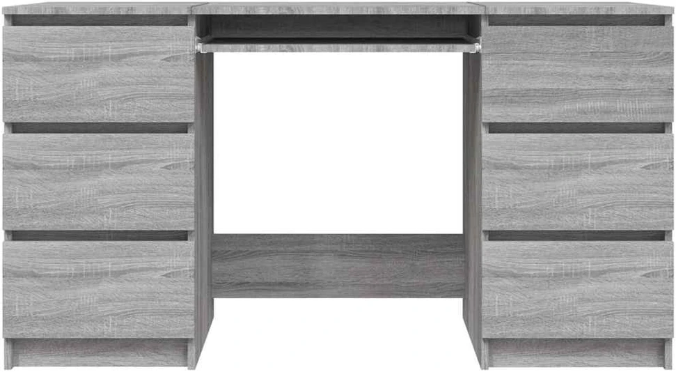 Rašomasis stalas, pilkas ąžuolo, 140x50x77cm, apdirbta mediena