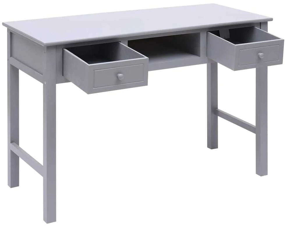 Rašomasis stalas, pilkos spalvos, 110x45x76 cm, mediena